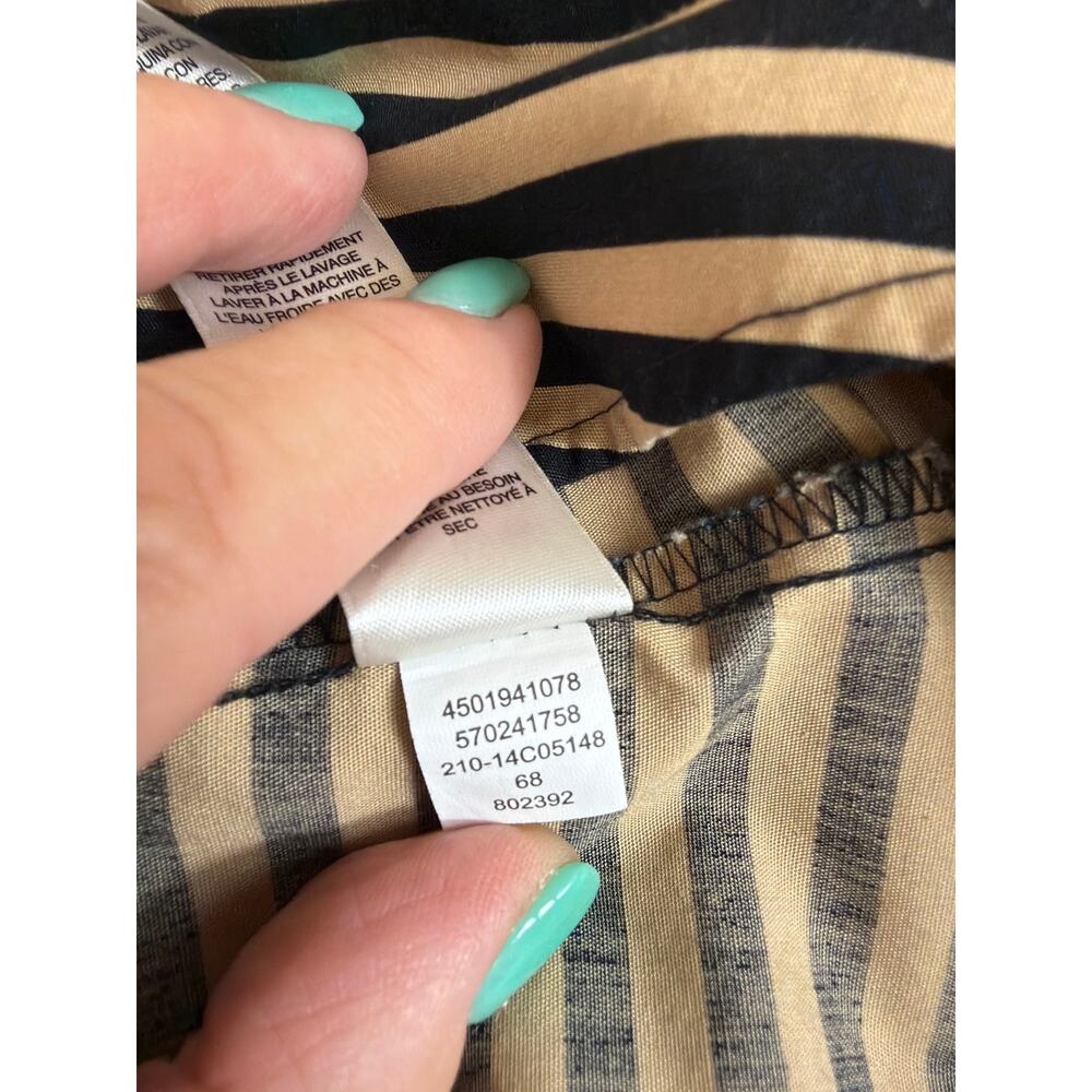 Chicos Black and Tan Striped Button Up Long Sleeve Shirt Size L - Picture 8 of 8